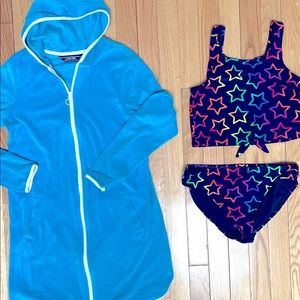 Gap swimsuit + LandsEnd cover up